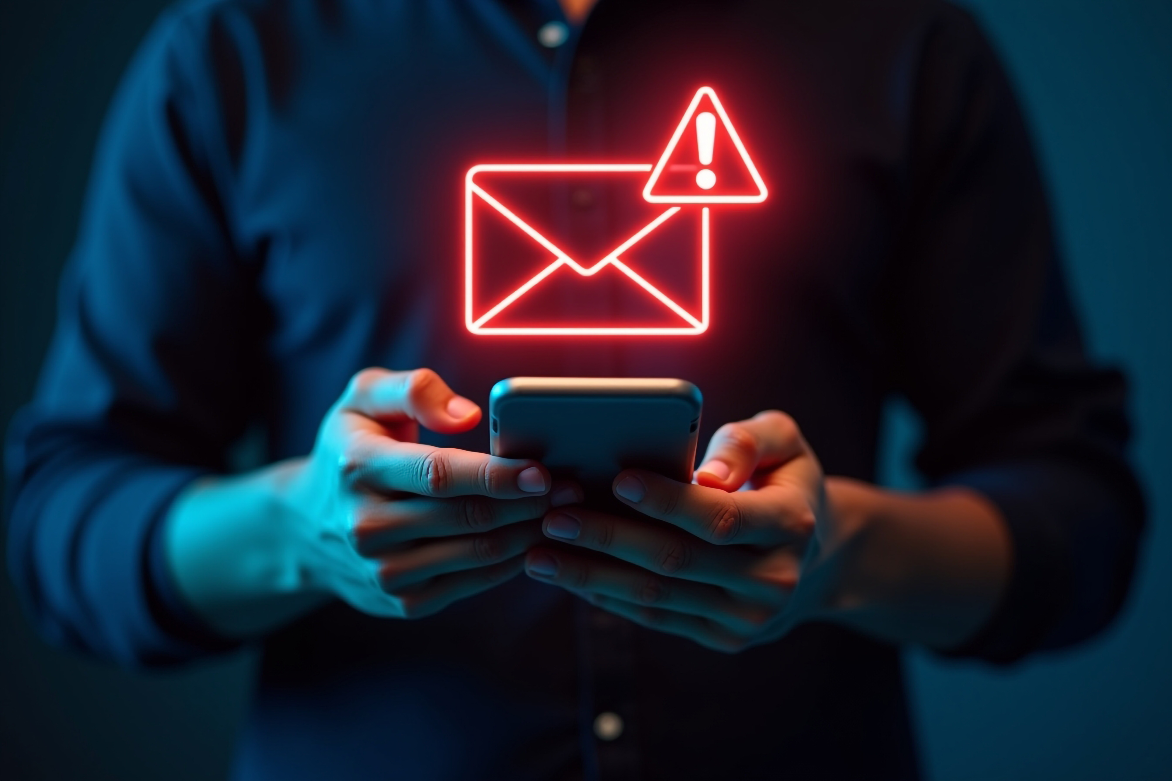 Email security warning concept